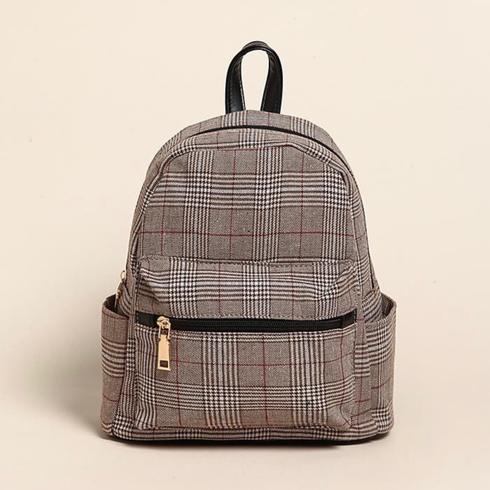 Plaid print mini backpack